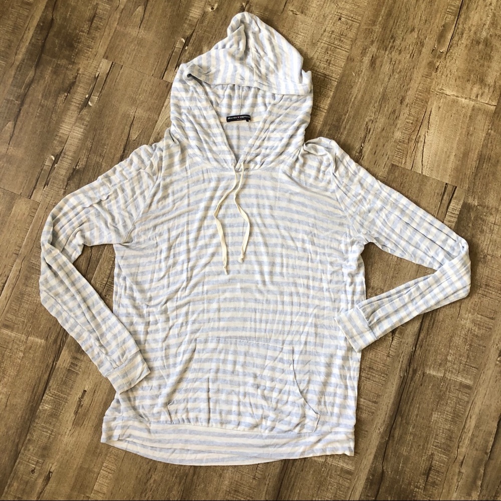Brandy Melville Blue Striped Layla Hoodie